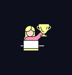 Woman In Leadership Role Rgb Color Icon For Dark