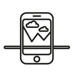 Augmented Reality Phone Landscape Icon Outline