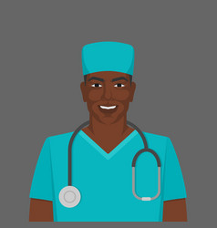 Black Male Doctor Medic Man With Stethoscope