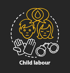 Child Labour Chalk Concept Icon Children