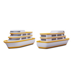 Set Of 3d Yachts Front And Back View