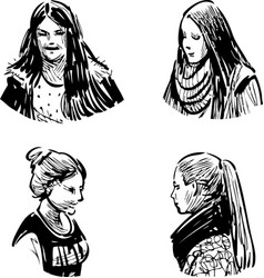 Sketch Portraits Of Various Teenage Girls Students