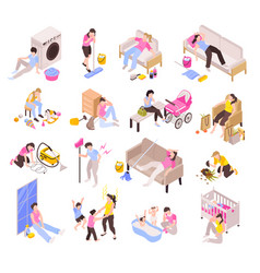 Isometric Tired Housewife Set