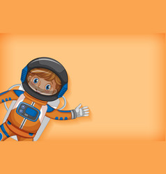 Plain Background Template With Happy Astronaut