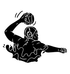 Left Handed Waterpolo Player Cut Out