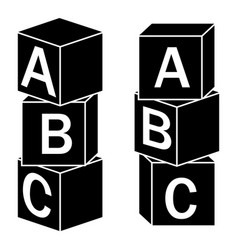 Wooden Alphabet Cubes With Letters A B C Color