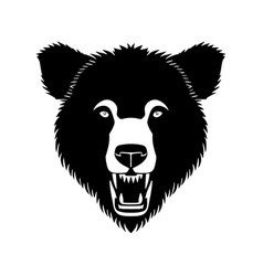 Bear Head Black And White Icon