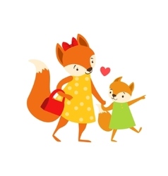 Fox Mom In Dress With Handbag Animal Parent