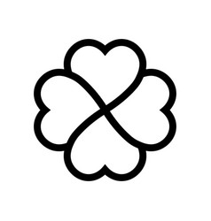 Shamrock Symbol Fourleaf Clover Black