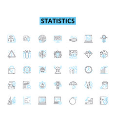 Statistics Linear Icons Set Probability Sampling