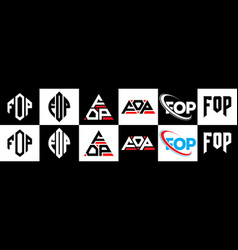 Fop Letter Logo Design In Six Style Polygon