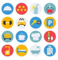 Hotel Icon Set Flat Style