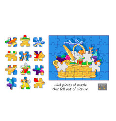 Logic Game For Children And Adults Find Pieces