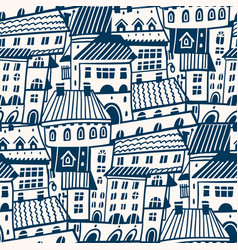 Seamless Pattern With Town Housesxa