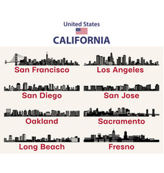 United States Skylines Silhouettes Set