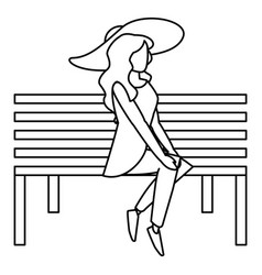 Young Woman Sitting In The Park Chair