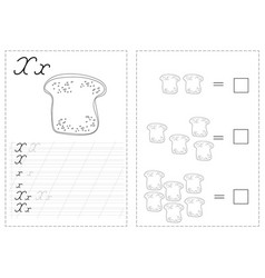 alphabet letters tracing worksheet with russian vector image