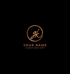 G K Gk Initial Letter Handwritten Signature Logo