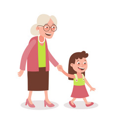 Grandmother And Granddaughter Walking