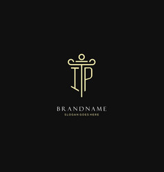 Luxury Modern Monogram Ip Logo For Law Firm