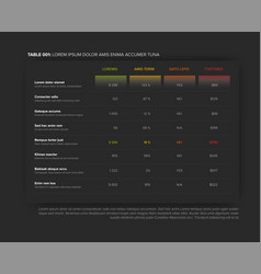 Simple Dark Stylized Data Table Layout Template