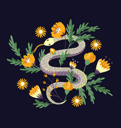 Snake Floral Background Flower Magic