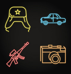 Ussr Symbols Neon Icon Set