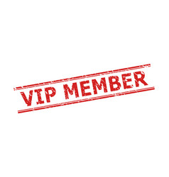 Vip Member Stamp With Unclean Texture And Double