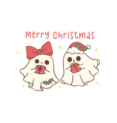 Cute And Kawaii Christmas Ghosts With Gifts