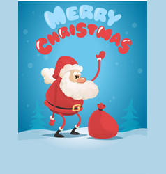 Cute Cartoon Santa Claus Delivering Gifts In Big