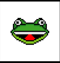 Frog Face Head With Pixel Art