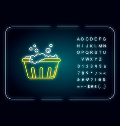 Handwash Neon Light Icon Soaking Laundry Wash