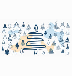 Big Set Of Christmas Tree Symbols In Doodle Style