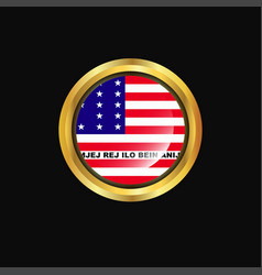 Bikini Atoll Flag Golden Button