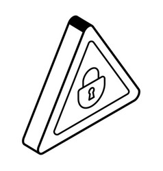 Get A Linear Isometric Icon Of Lock