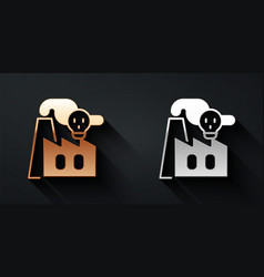 Gold And Silver Smoke From Factory Icon Isolated