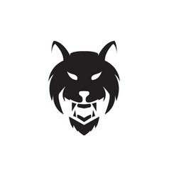 Black Isolated Scare Face Wolf Logo Design