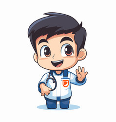 Cute Cartoon Doctor Boy With Stethoscope