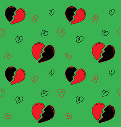 Seamless Pattern With Broken Hearts And Small