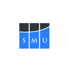 Smu Letter Logo Design On White Background