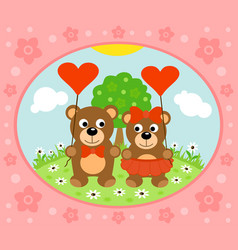 Valentines Day Background With Bear