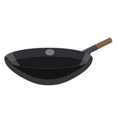 Black Frying Pan On A White Background