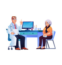 Doctor Consult Elderly Lady Therapist And Patient