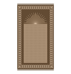 Muslim Brown Prayer Rug With Decorative Elements