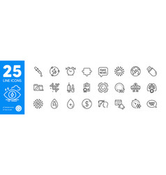 Outline Icons Set Medical Vaccination Cloud