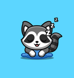 Raccoon Sleepy Cute Creative Kawaii Cartoon