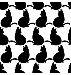 Black Cat Silhouette Seamless Pattern