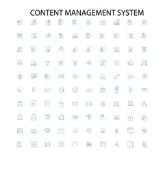 Content Management System Icons Signs Outline