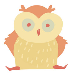 Owl Yellow Eyes Wide Flat