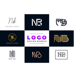 Initial Letters Nb Logo Design Bundle